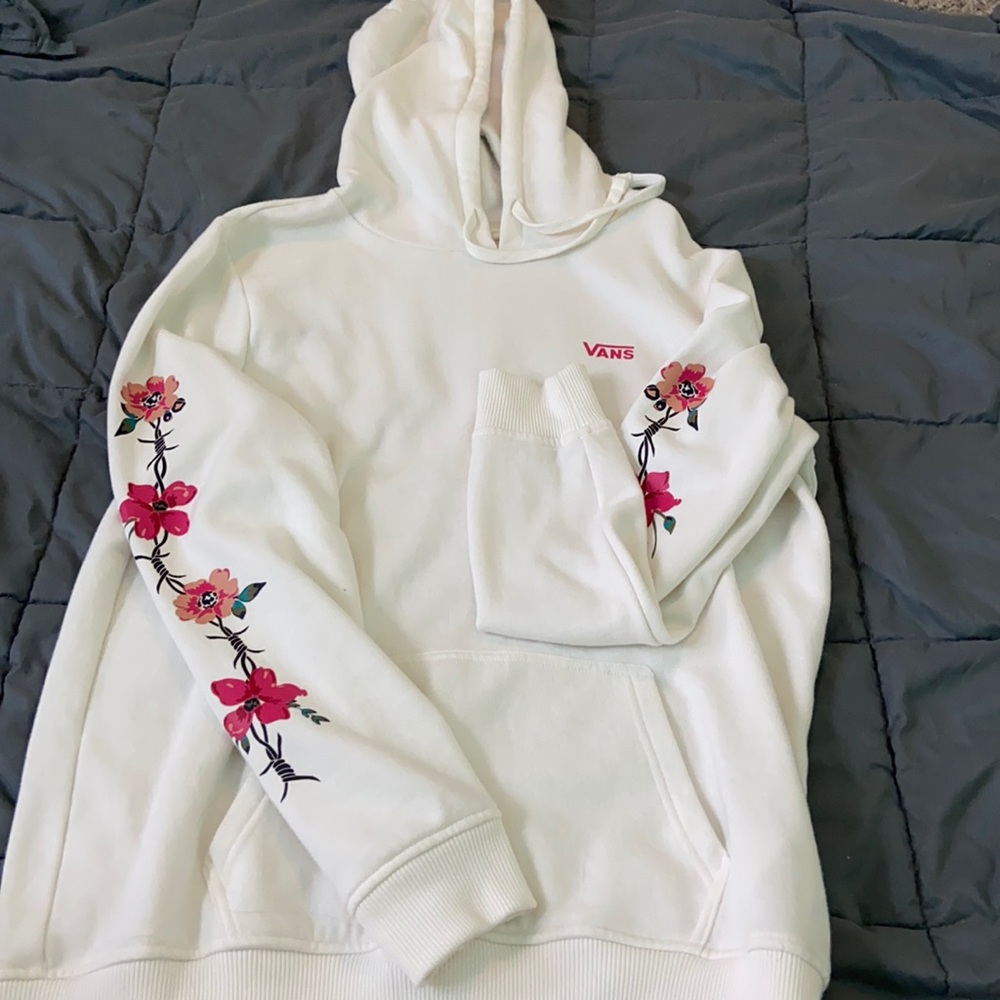 Vans White floral hoodie